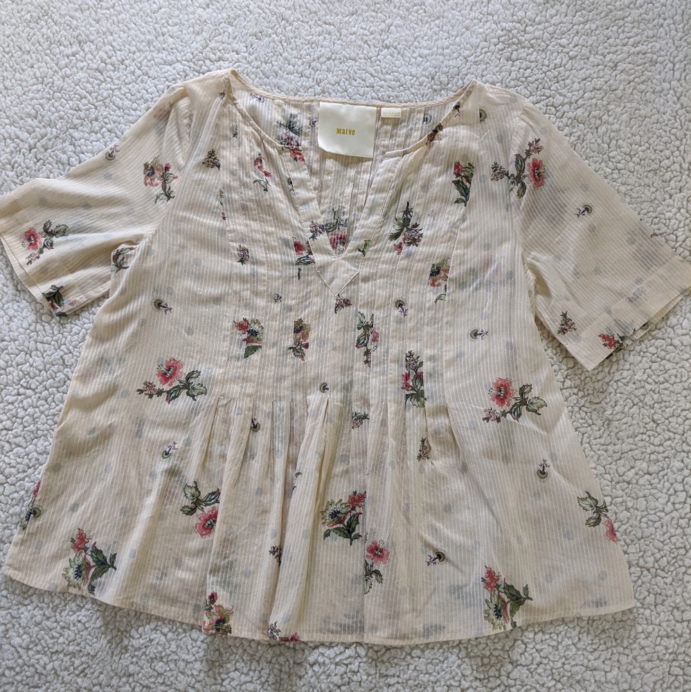 Maeve Anthropologie cotton peplum blouse size 10
